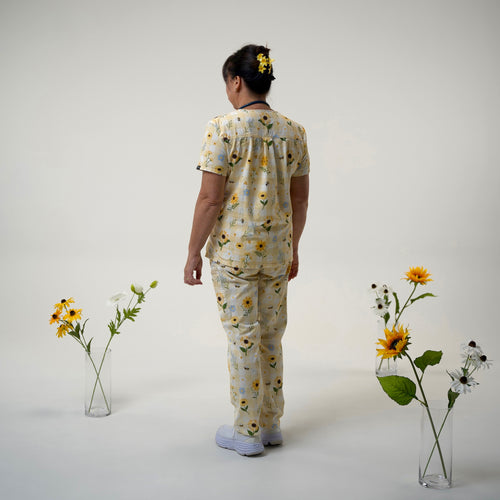 Sunflower Floral Scrub Set
