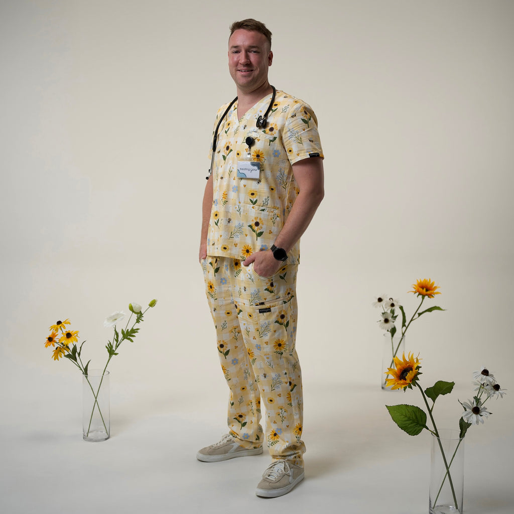 Sunflower Floral Scrub Set