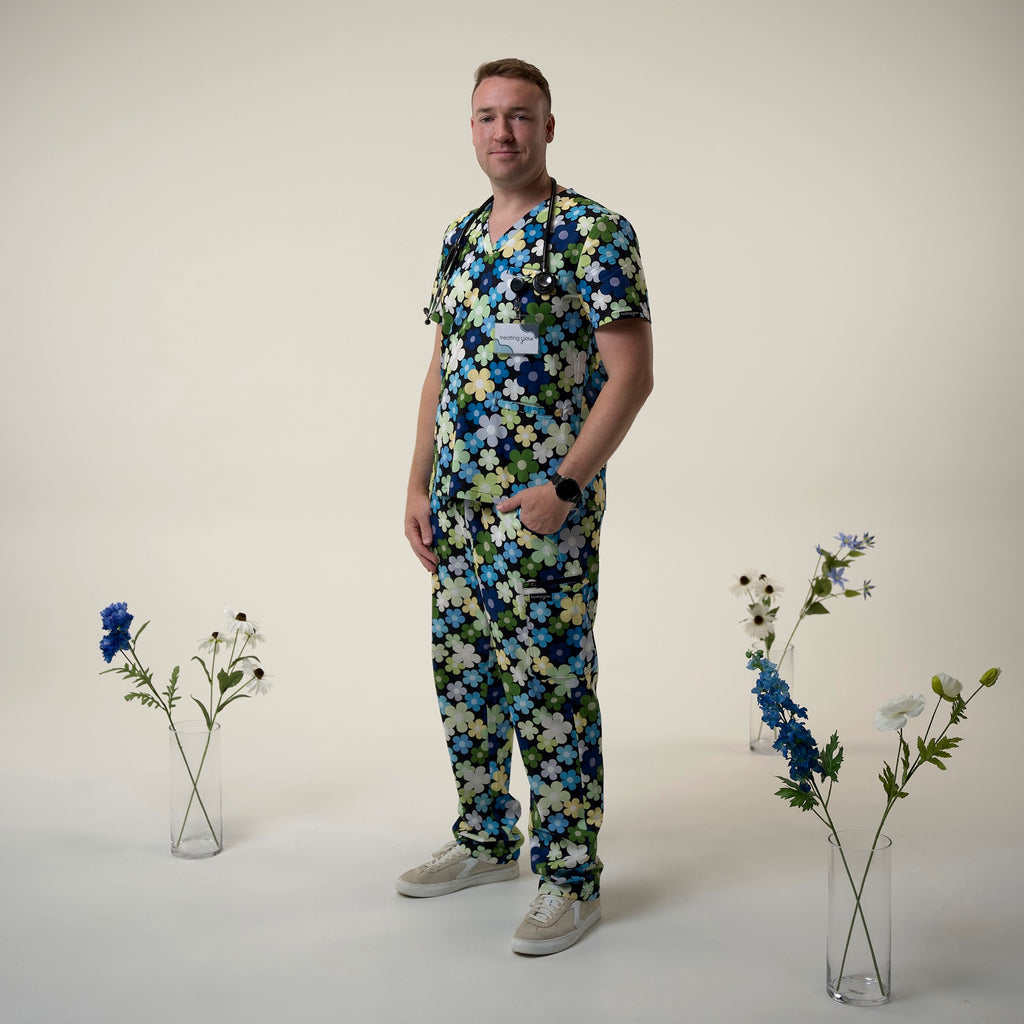 Midnight Floral Scrub Set