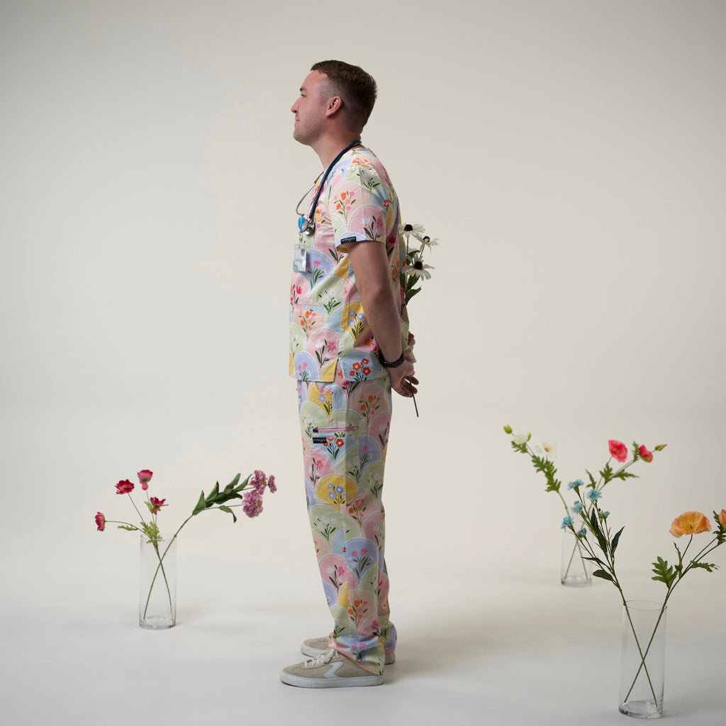 Pastel Floral Scrub Set