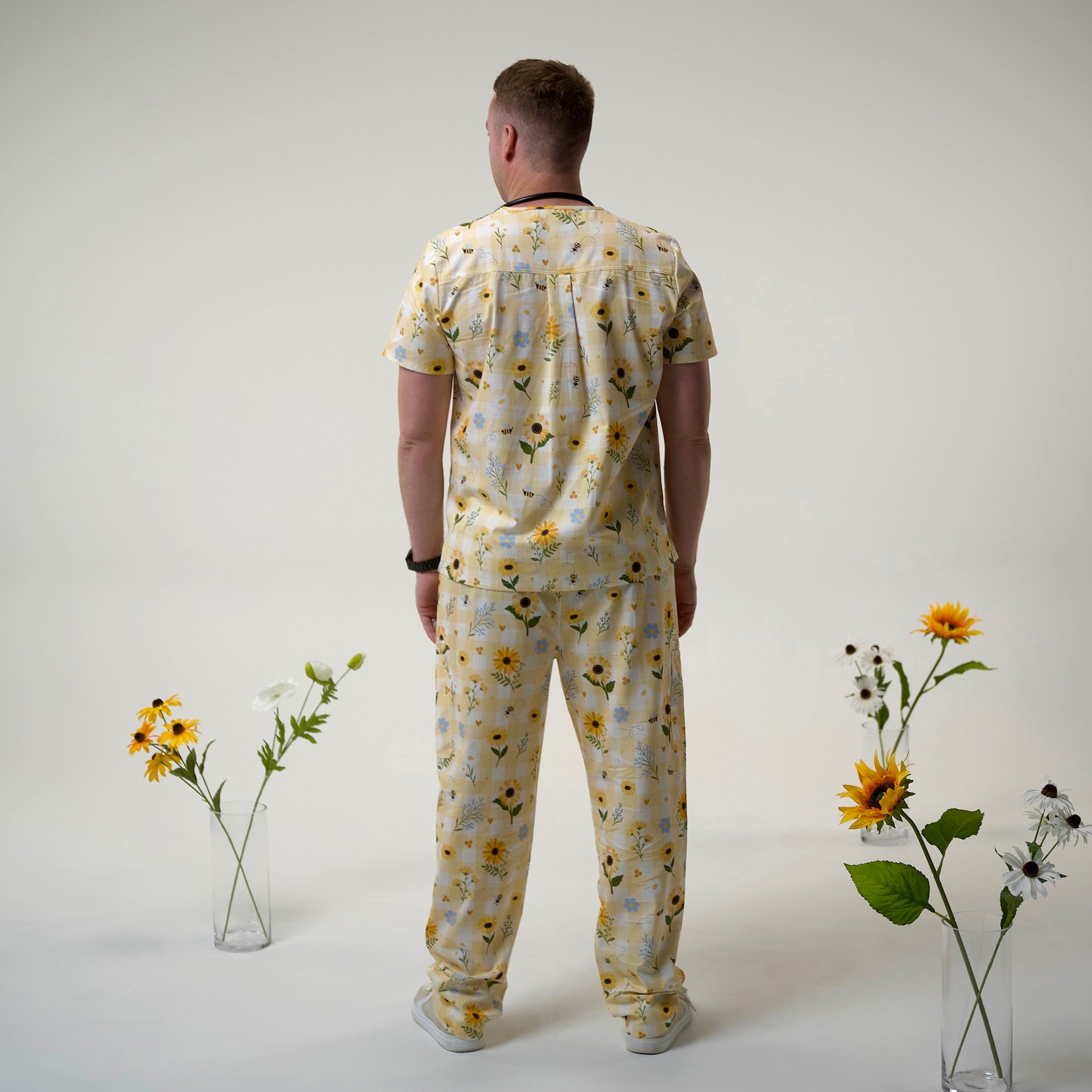 Sunflower Floral Scrub Set